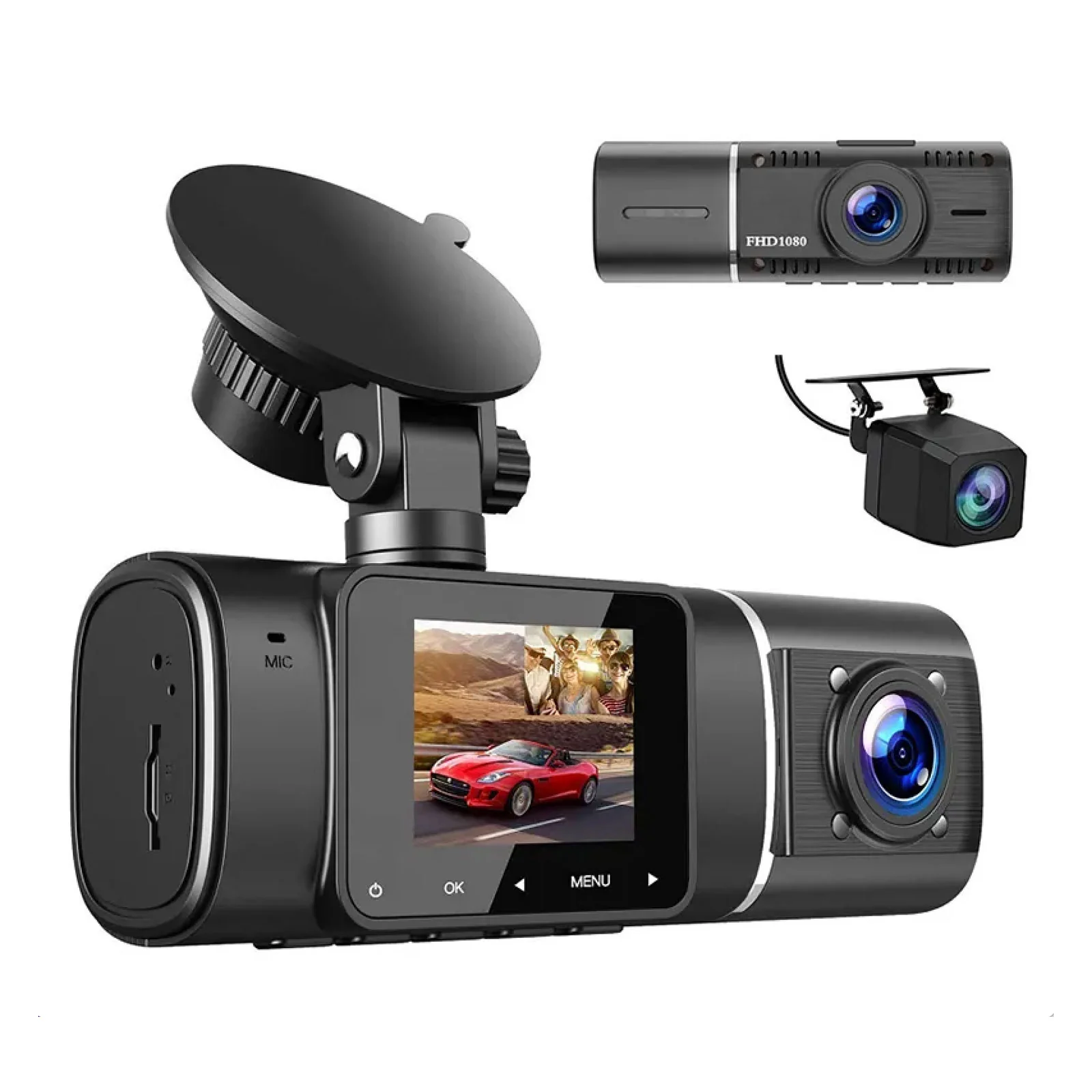 Avison Triple Dashcam with IPS screen and 64GB - Image 2
