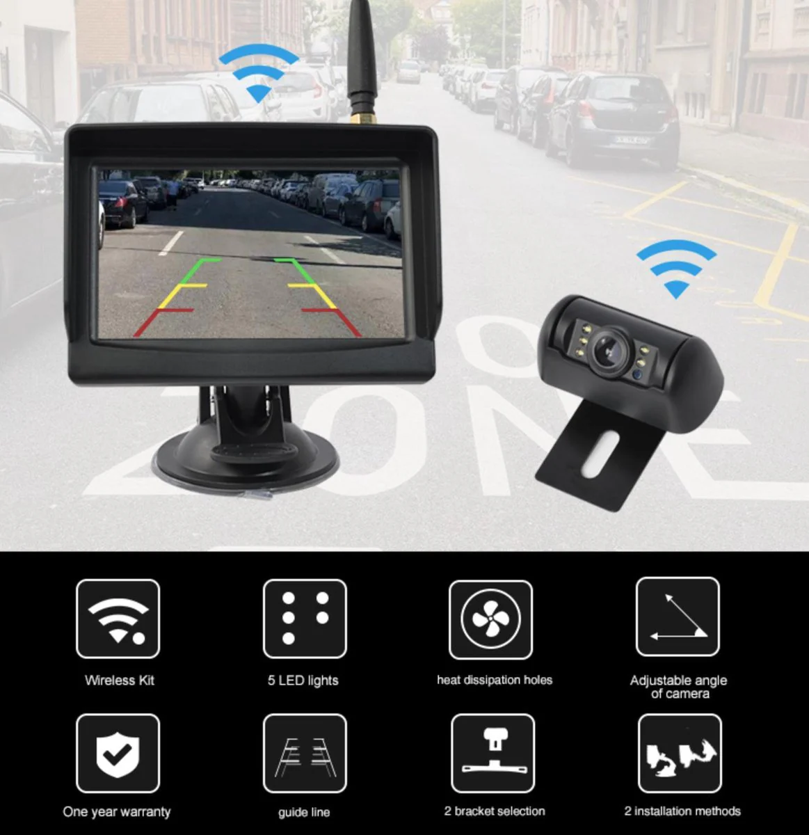 Wireless Reversing Camera Set | Car | Caravan | SUV | Universal | 10M - Image 2